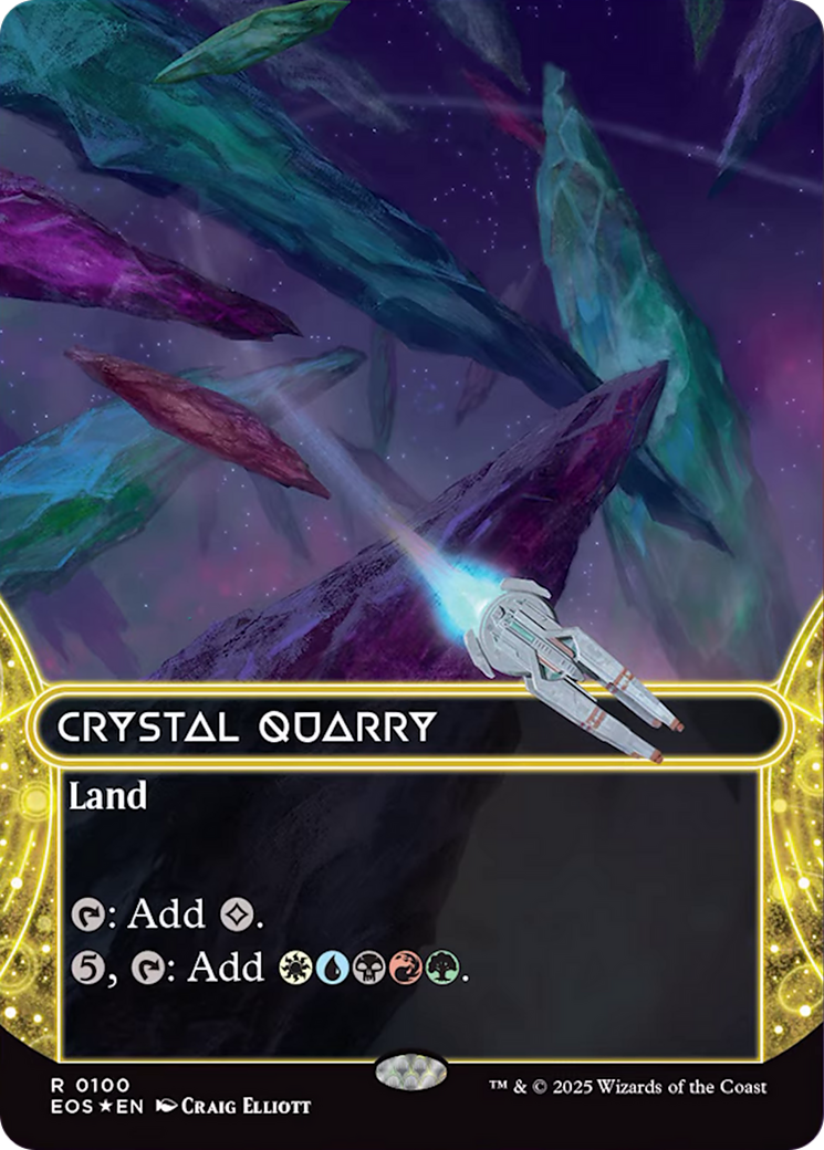 Crystal Quarry (0100) (Borderless) (Galaxy Foil) [Edge of Eternities: Stellar Sights] | I Want That Stuff Brandon