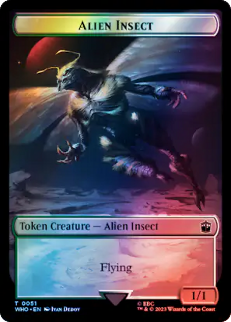 Alien Angel // Alien Insect Double-Sided Token (Surge Foil) [Doctor Who Tokens] | I Want That Stuff Brandon