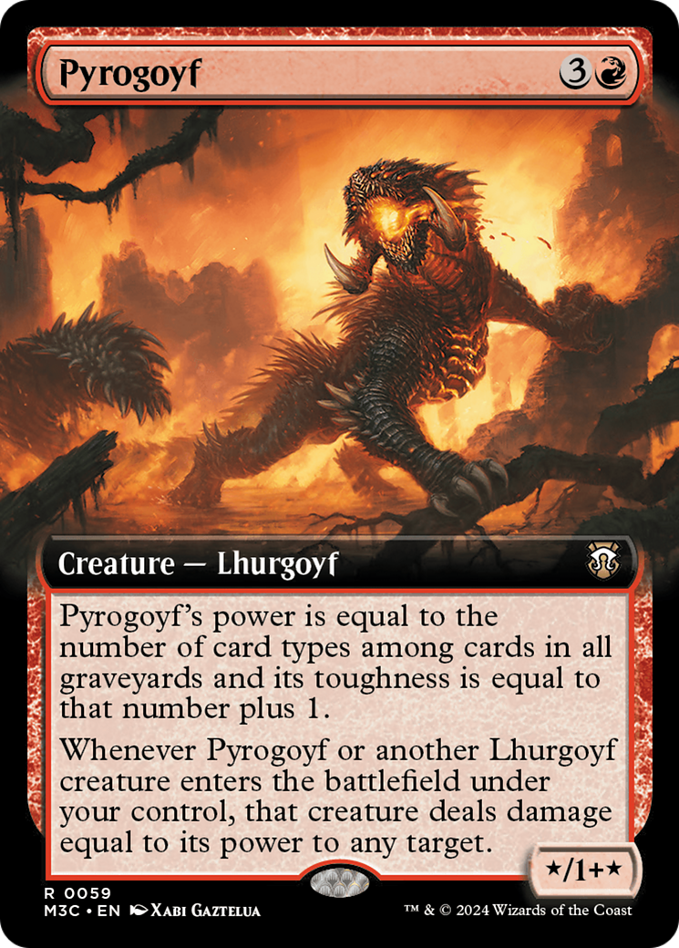 Pyrogoyf (Extended Art) (Ripple Foil) [Modern Horizons 3 Commander] | I Want That Stuff Brandon