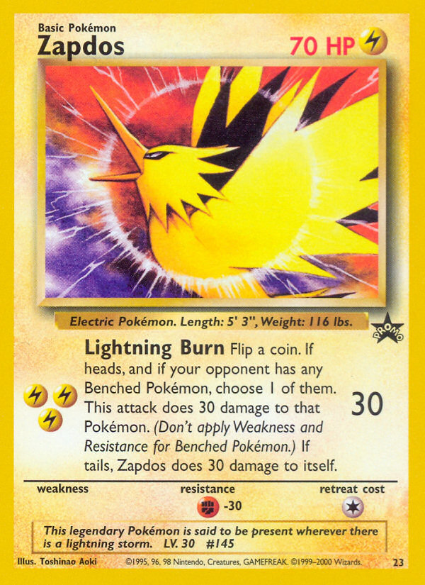 Zapdos (23) [Wizards of the Coast: Black Star Promos] | I Want That Stuff Brandon