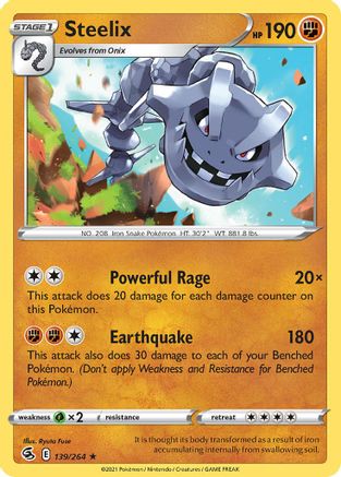 Steelix (139/264) (Theme Deck Exclusive) [Sword & Shield: Fusion Strike] | I Want That Stuff Brandon