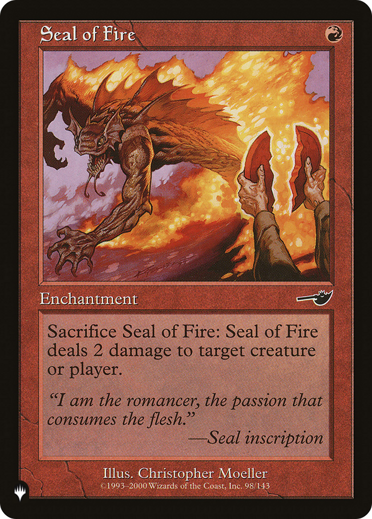 Seal of Fire [The List Reprints] | I Want That Stuff Brandon