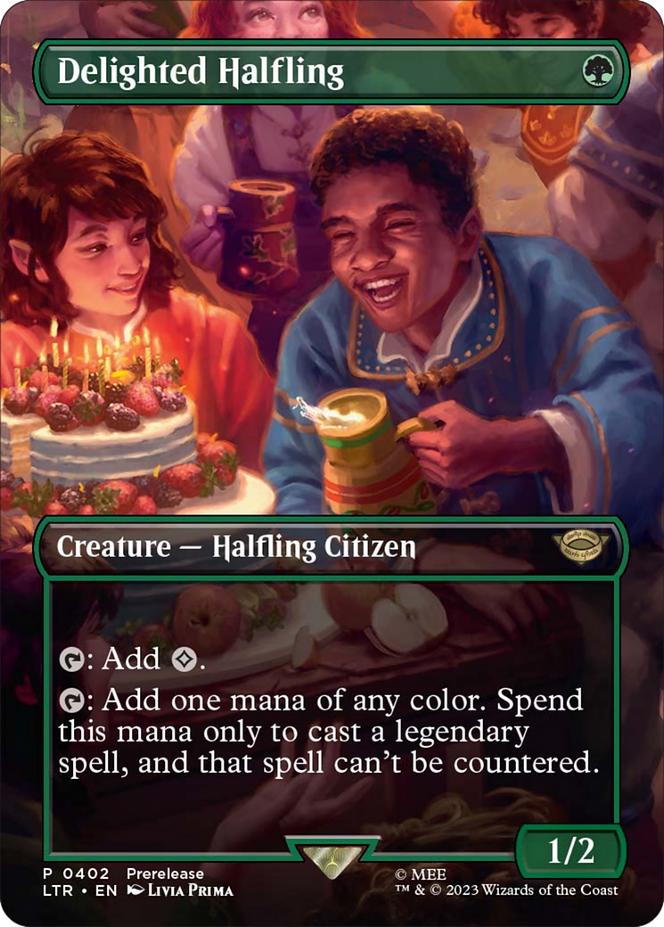 Delighted Halfling (Borderless Alternate Art) [The Lord of the Rings: Tales of Middle-Earth] | I Want That Stuff Brandon