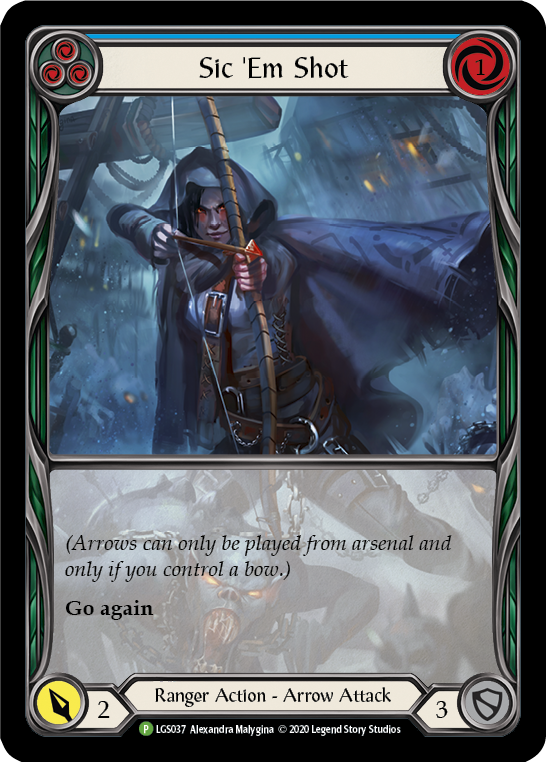 Sic 'Em Shot (Blue) [LGS037] (Promo)  Rainbow Foil | I Want That Stuff Brandon