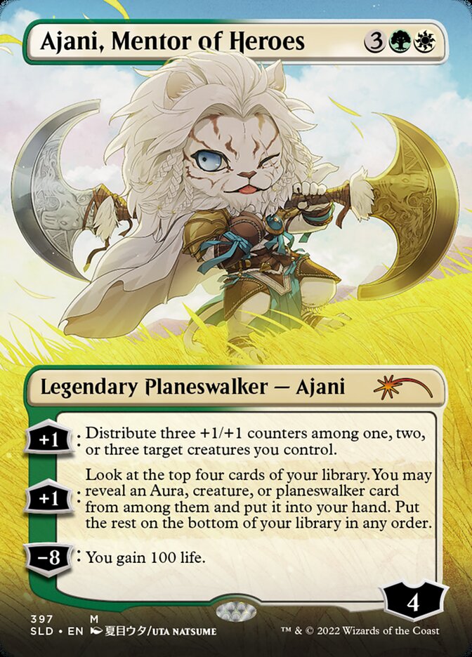 Ajani, Mentor of Heroes (Borderless) [Secret Lair Drop Series] | I Want That Stuff Brandon