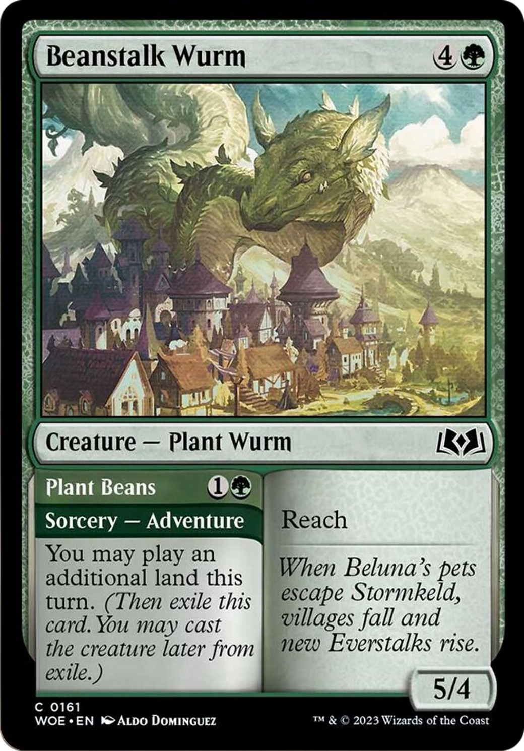 Beanstalk Wurm // Plant Beans [Wilds of Eldraine] | I Want That Stuff Brandon