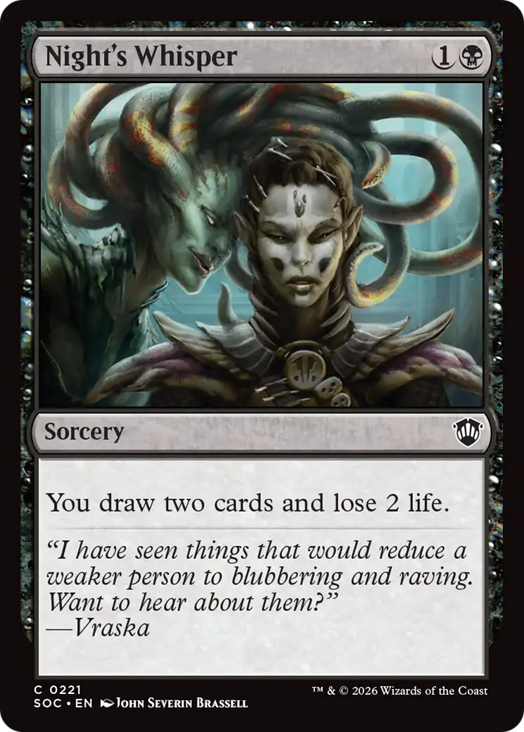 Night's Whisper [Secrets of Strixhaven Commander] | I Want That Stuff Brandon