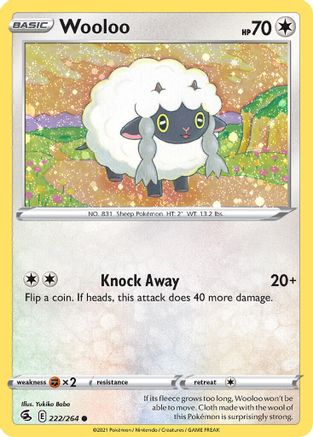 Wooloo (222/264) (Cosmos Holo) [Sword & Shield: Fusion Strike] | I Want That Stuff Brandon