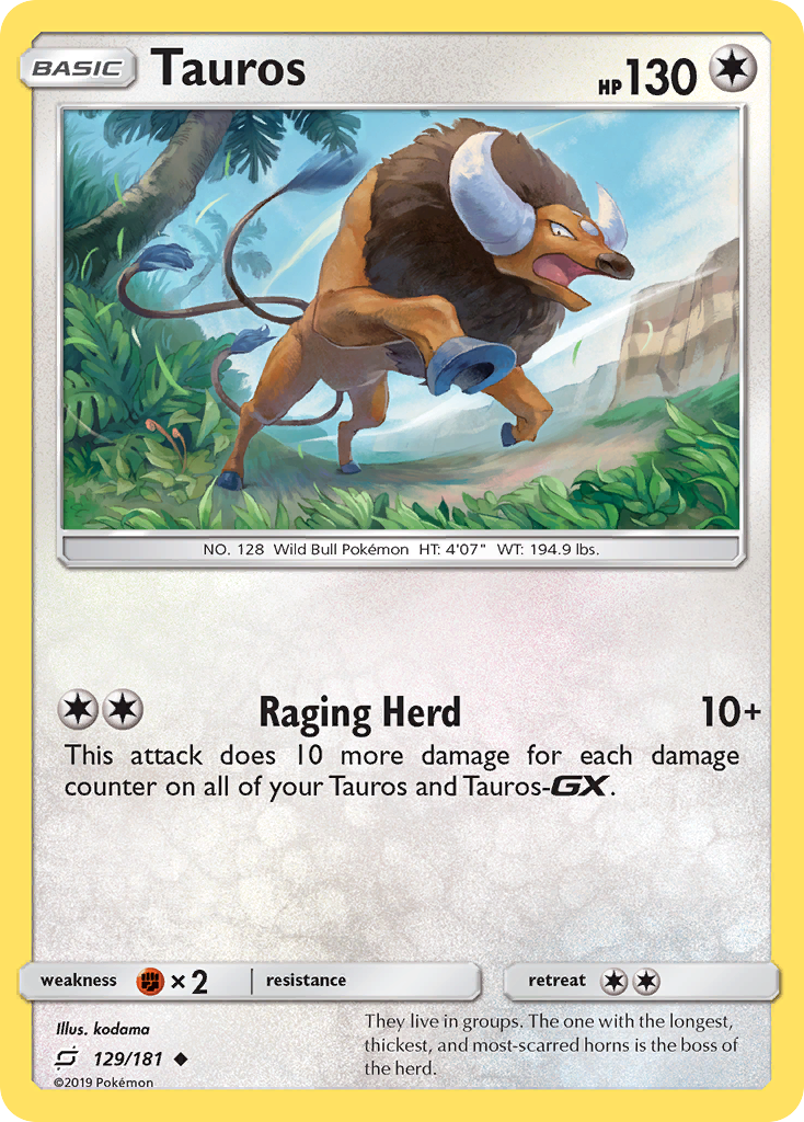 Tauros (129/181) [Sun & Moon: Team Up] | I Want That Stuff Brandon