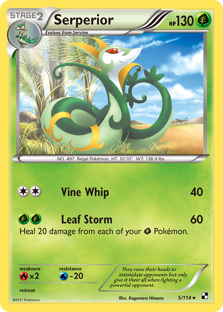 Serperior (5/114) (Green Tornado) (Theme Deck Exclusive) [Black & White: Base Set] | I Want That Stuff Brandon