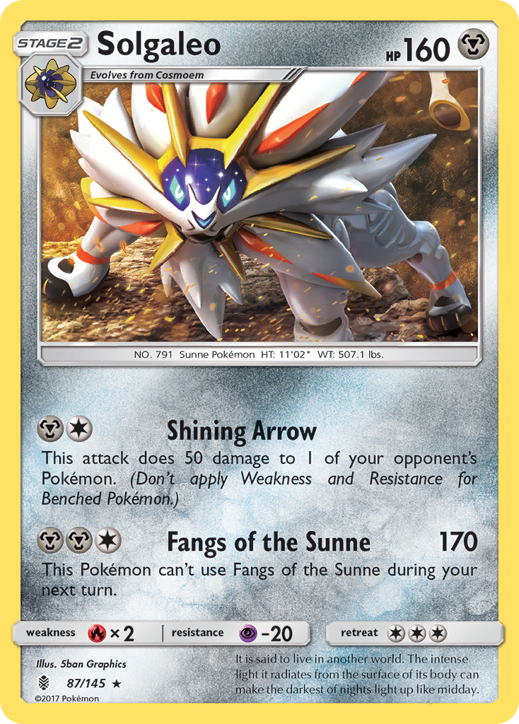 Solgaleo (87/145) [Sun & Moon: Guardians Rising] | I Want That Stuff Brandon