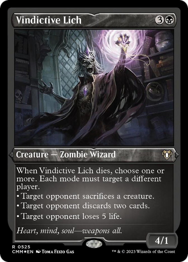 Vindictive Lich (Foil Etched) [Commander Masters] | I Want That Stuff Brandon