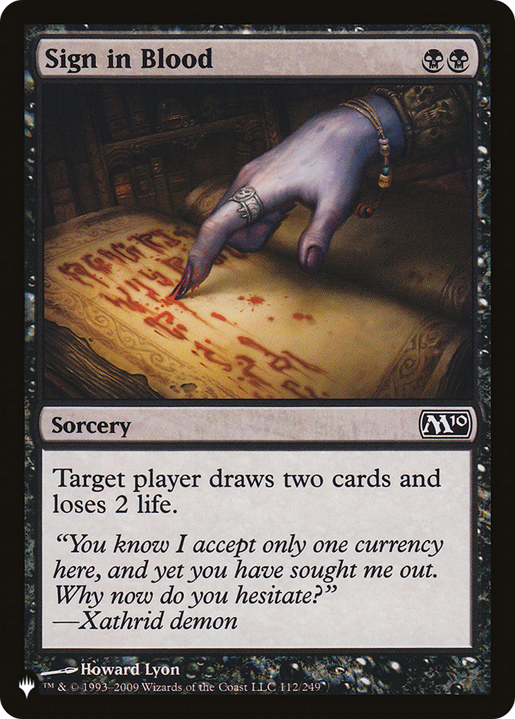 Sign in Blood (M10) [The List Reprints] | I Want That Stuff Brandon