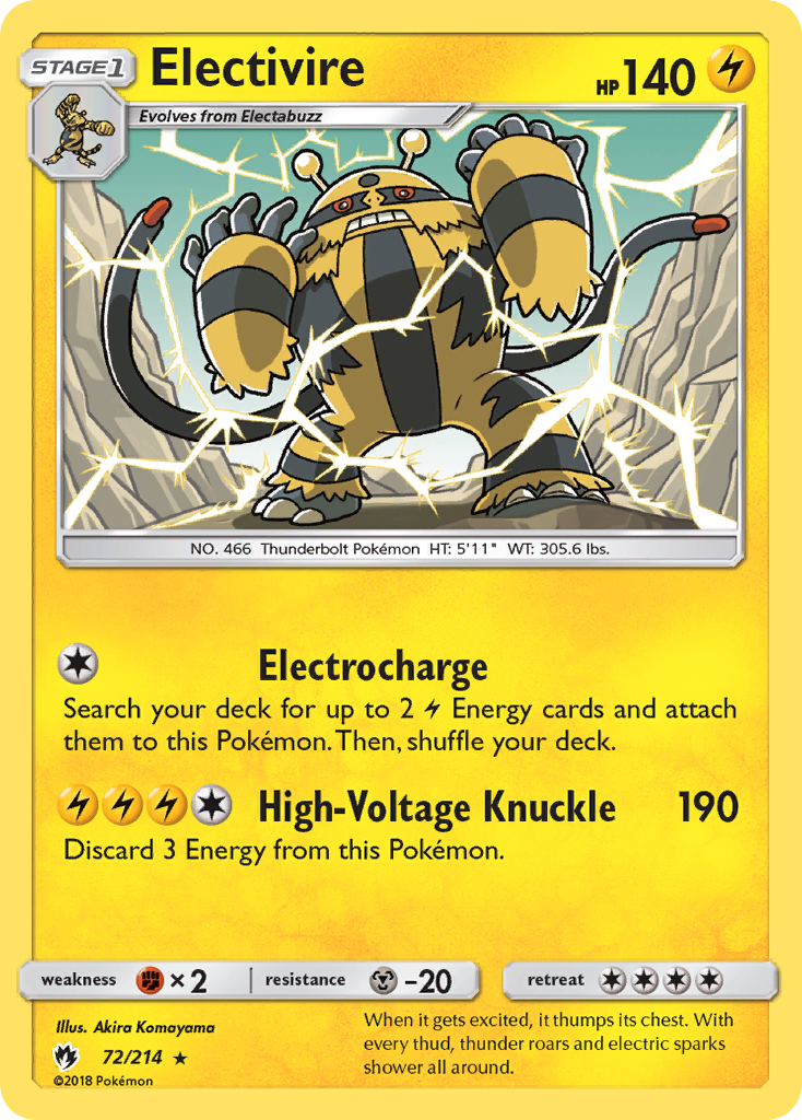 Electivire (72/214) [Sun & Moon: Lost Thunder] | I Want That Stuff Brandon
