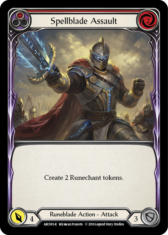 Spellblade Assault (Red) [ARC085-R] (Arcane Rising)  1st Edition Rainbow Foil | I Want That Stuff Brandon