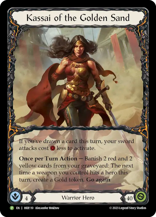 Kassai of the Golden Sand (Rainbow Foil) [HER110] (Promo)  Rainbow Foil | I Want That Stuff Brandon