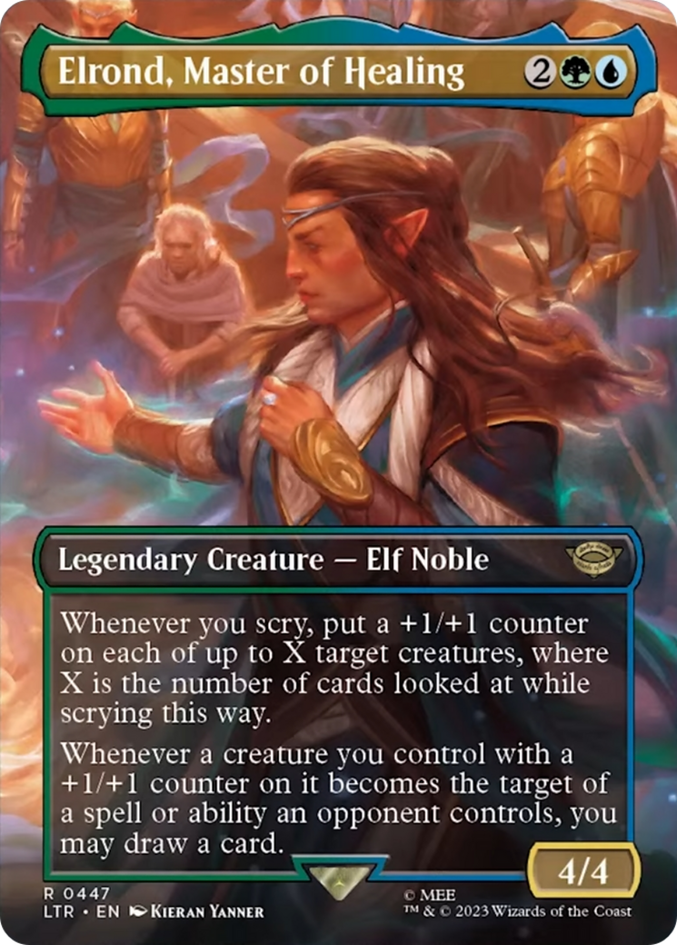 Elrond, Master of Healing (Borderless Alternate Art) [The Lord of the Rings: Tales of Middle-Earth] | I Want That Stuff Brandon