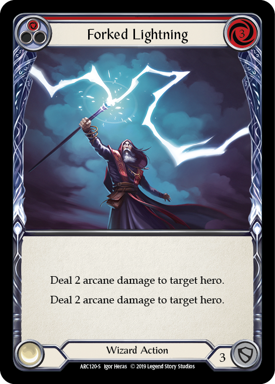 Forked Lightning [ARC120-S] (Arcane Rising)  1st Edition Rainbow Foil | I Want That Stuff Brandon