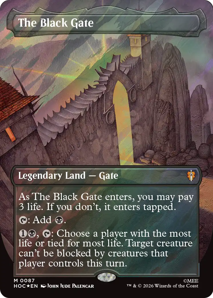 The Black Gate (Borderless) (Surge Foil) [The Hobbit: Eternal-Legal] | I Want That Stuff Brandon