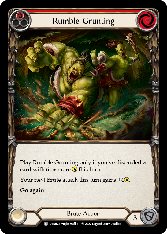 Rumble Grunting (Red) [DYN022] (Dynasty)  Rainbow Foil | I Want That Stuff Brandon