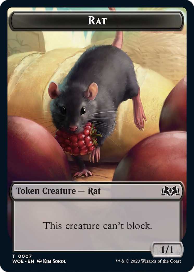 Rat // Food (0012) Double-Sided Token [Wilds of Eldraine Tokens] | I Want That Stuff Brandon