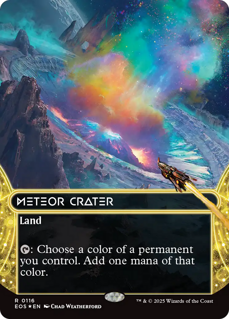 Meteor Crater (0116) (Borderless) (Galaxy Foil) [Edge of Eternities: Stellar Sights] | I Want That Stuff Brandon