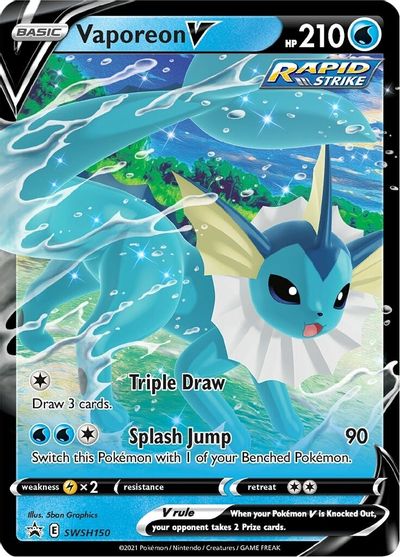 Vaporeon V (SWSH150) [Sword & Shield: Black Star Promos] | I Want That Stuff Brandon