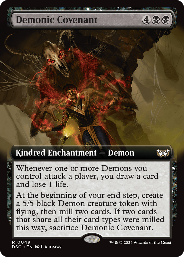 Demonic Covenant (Extended Art) [Duskmourn: House of Horror Commander] | I Want That Stuff Brandon