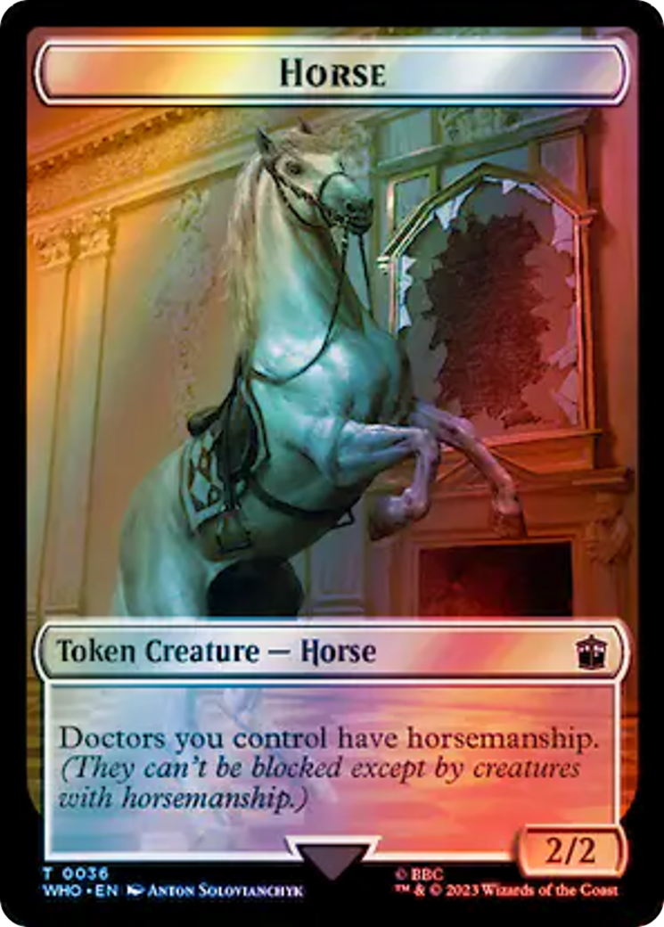 Horse // Alien Salamander Double-Sided Token (Surge Foil) [Doctor Who Tokens] | I Want That Stuff Brandon