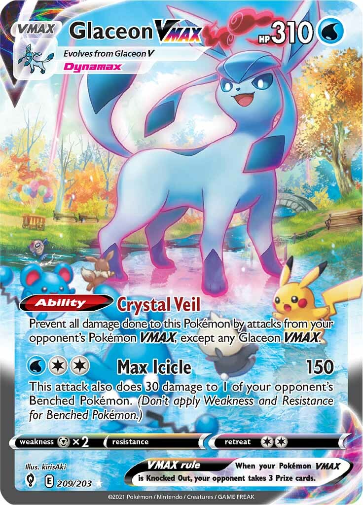 Glaceon VMAX (209/203) [Sword & Shield: Evolving Skies] | I Want That Stuff Brandon