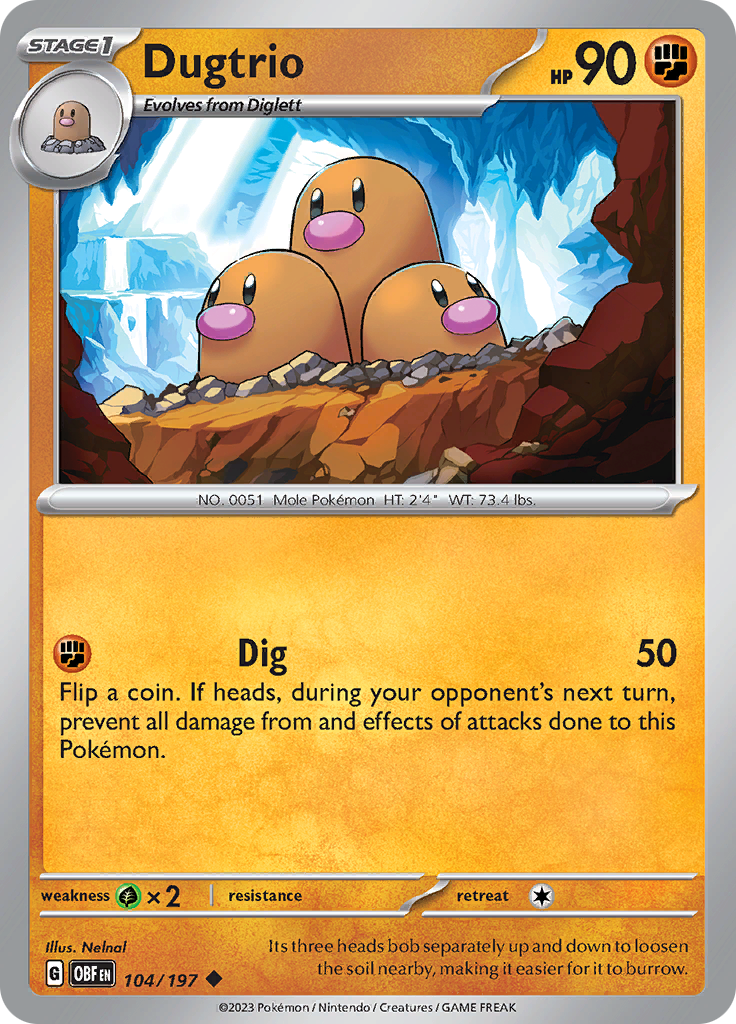 Dugtrio (104/197) [Scarlet & Violet: Obsidian Flames] | I Want That Stuff Brandon