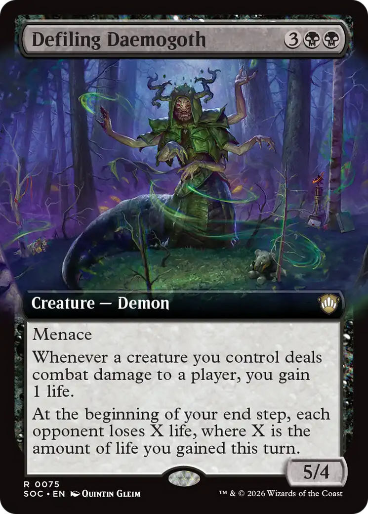 Defiling Daemogoth (Extended Art) [Secrets of Strixhaven Commander] | I Want That Stuff Brandon