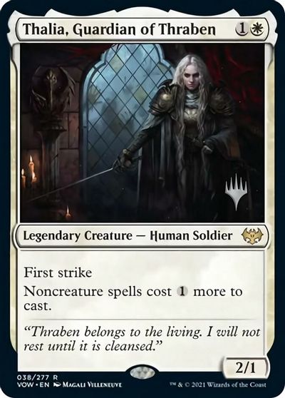 Thalia, Guardian of Thraben (Promo Pack) [Innistrad: Crimson Vow Promos] | I Want That Stuff Brandon