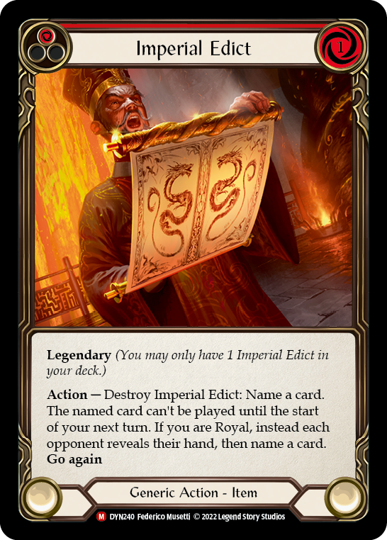 Imperial Edict [DYN240] (Dynasty)  Cold Foil | I Want That Stuff Brandon