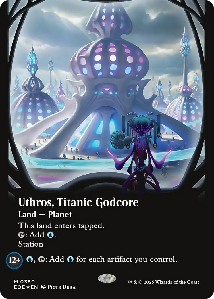 Uthros, Titanic Godcore (Borderless) (Galaxy Foil) [Edge of Eternities] | I Want That Stuff Brandon
