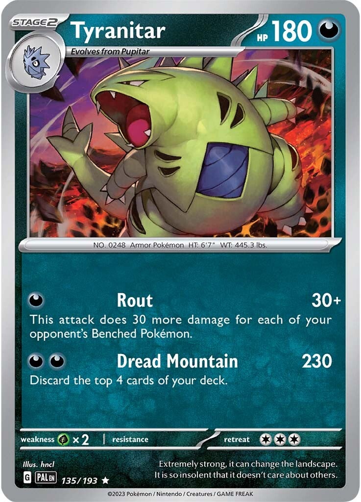 Tyranitar (135/193) [Scarlet & Violet: Paldea Evolved] | I Want That Stuff Brandon