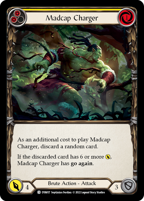 Madcap Charger (Yellow) [DYN017] (Dynasty)  Rainbow Foil | I Want That Stuff Brandon