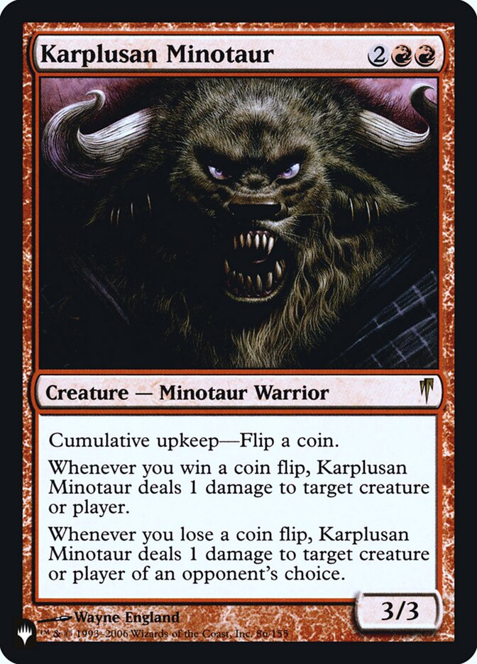 Karplusan Minotaur [Secret Lair: Heads I Win, Tails You Lose] | I Want That Stuff Brandon