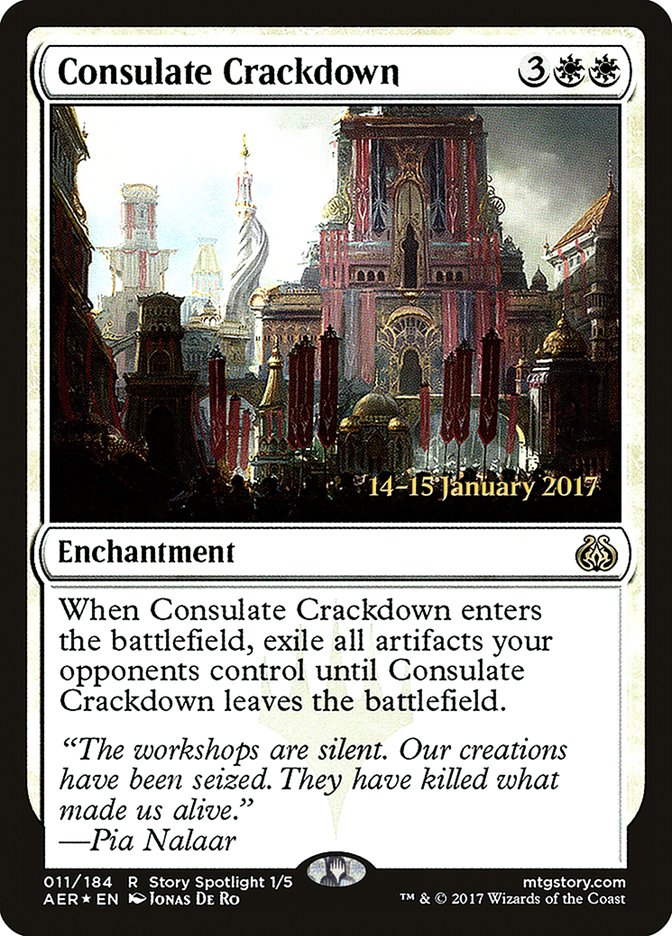 Consulate Crackdown [Aether Revolt Prerelease Promos] | I Want That Stuff Brandon