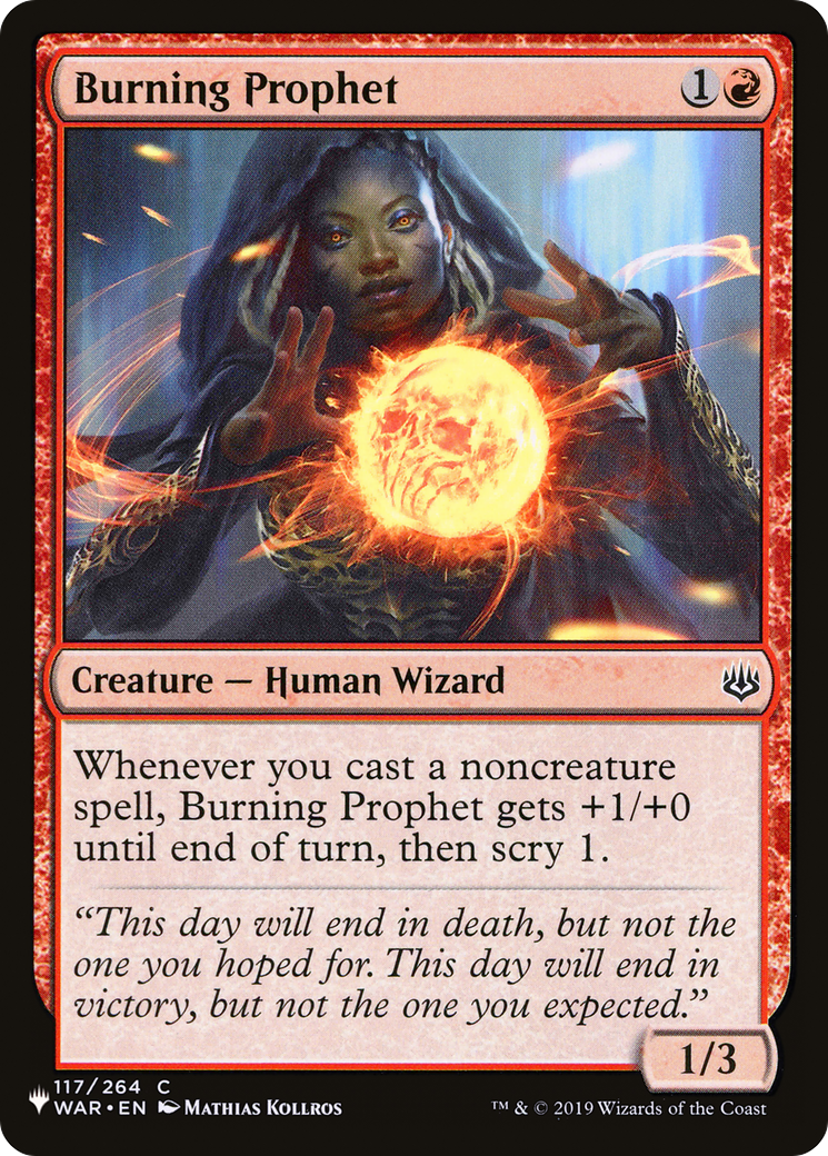 Burning Prophet [The List Reprints] | I Want That Stuff Brandon