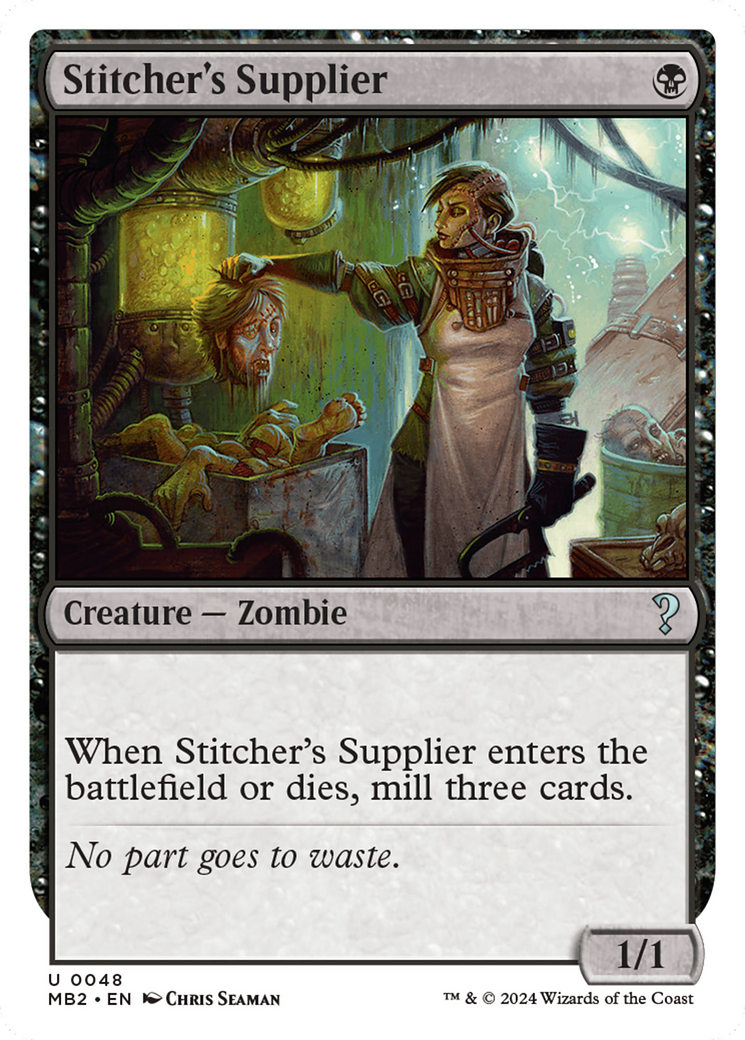 Stitcher's Supplier (White Border) [Mystery Booster 2] | I Want That Stuff Brandon