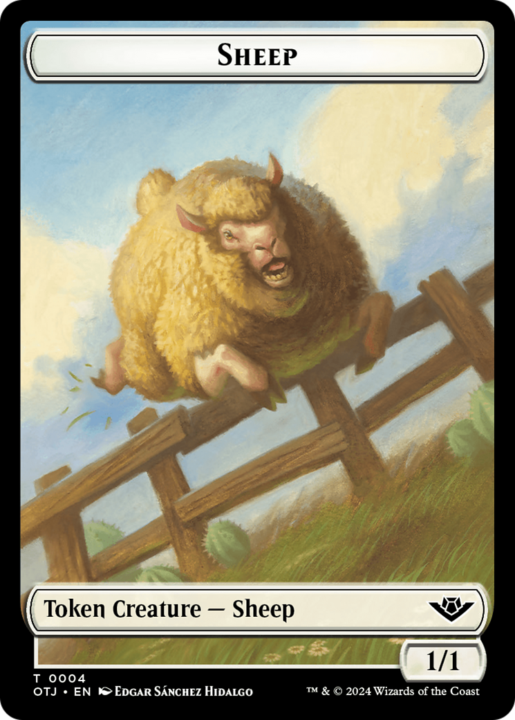 Mercenary // Sheep Double-Sided Token [Outlaws of Thunder Junction Tokens] | I Want That Stuff Brandon