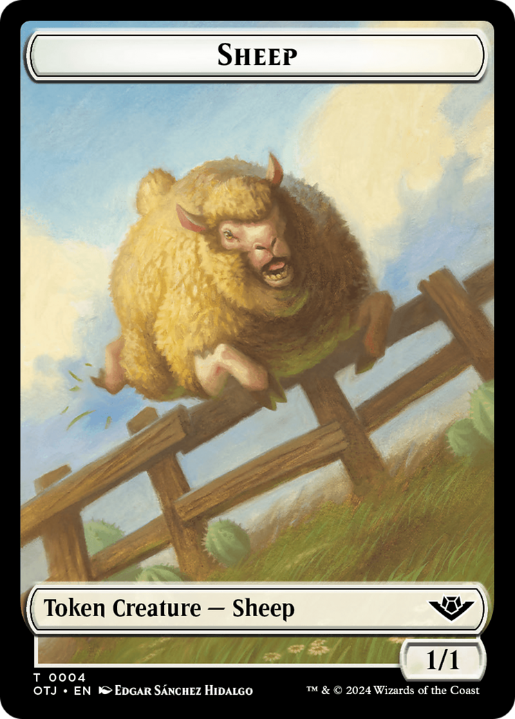 Treasure // Sheep Double-Sided Token [Outlaws of Thunder Junction Tokens] | I Want That Stuff Brandon