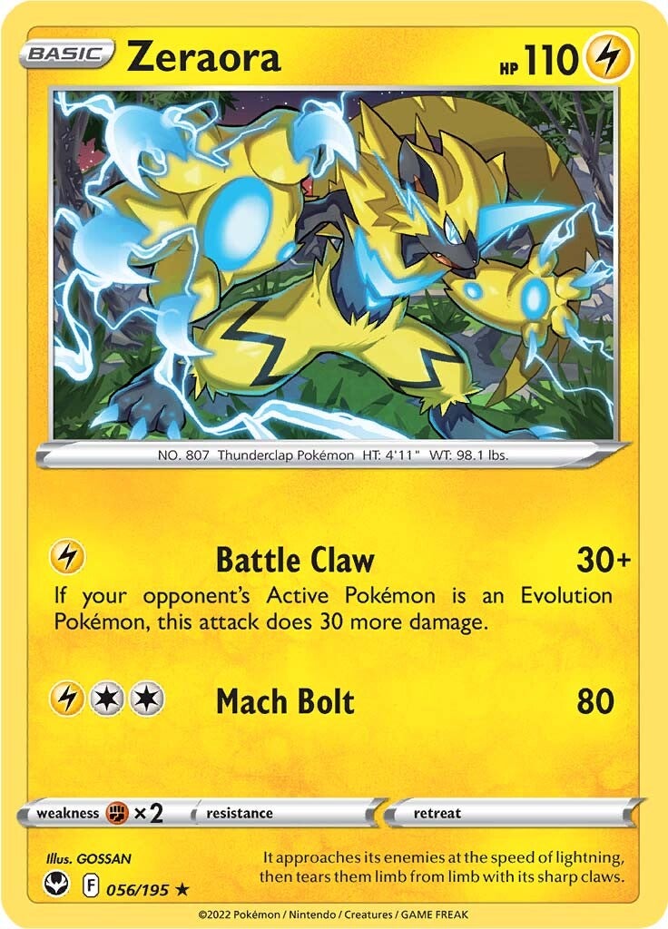 Zeraora (056/195) [Sword & Shield: Silver Tempest] | I Want That Stuff Brandon