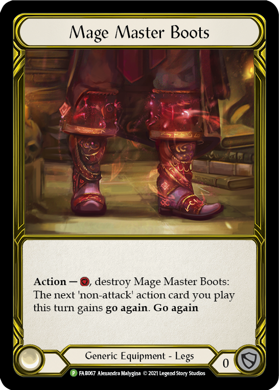 Mage Master Boots (Golden) [FAB067] (Promo)  Cold Foil | I Want That Stuff Brandon