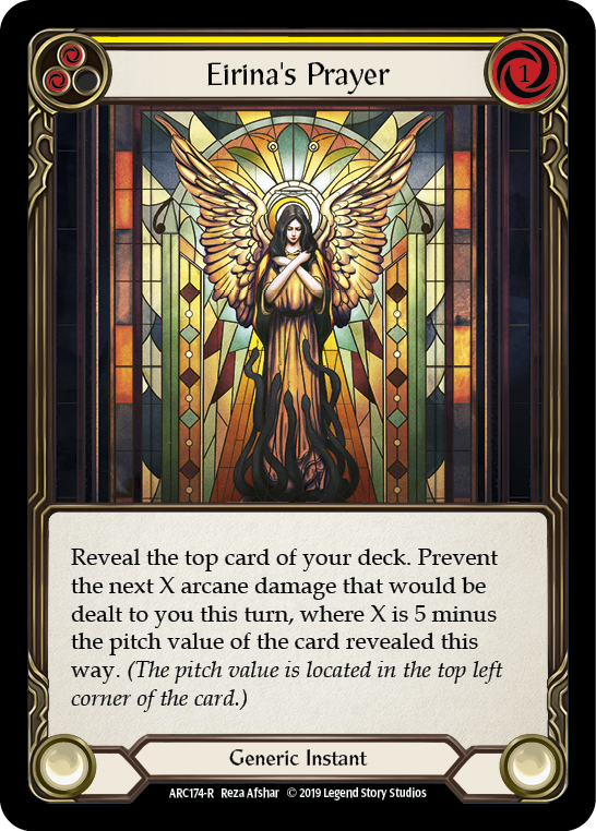 Eirina's Prayer (Yellow) [ARC174-R] (Arcane Rising)  1st Edition Normal | I Want That Stuff Brandon