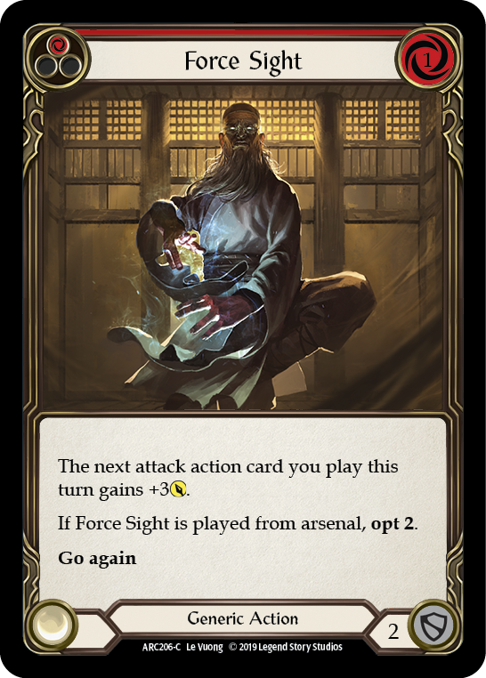 Force Sight (Red) [ARC206-C] (Arcane Rising)  1st Edition Rainbow Foil | I Want That Stuff Brandon