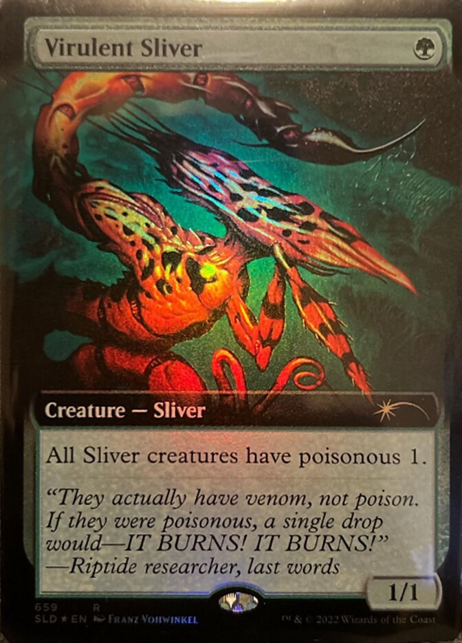 Virulent Sliver (Extended Art) [Secret Lair Drop Promos] | I Want That Stuff Brandon