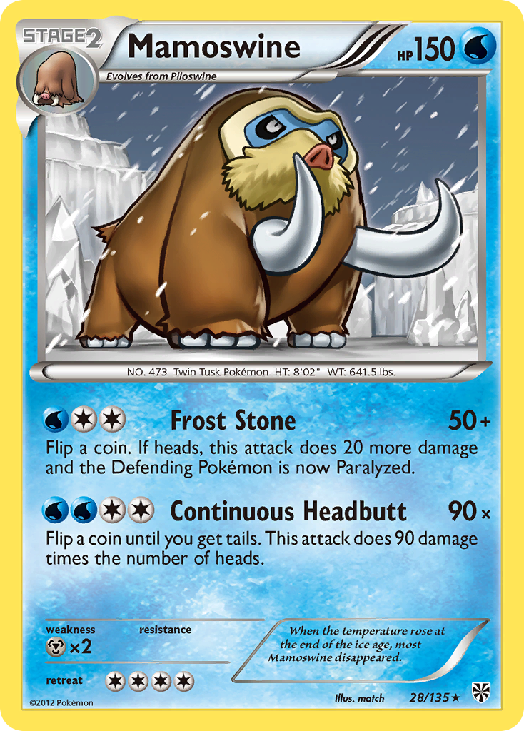 Mamoswine (28/135) [Black & White: Plasma Storm] | I Want That Stuff Brandon