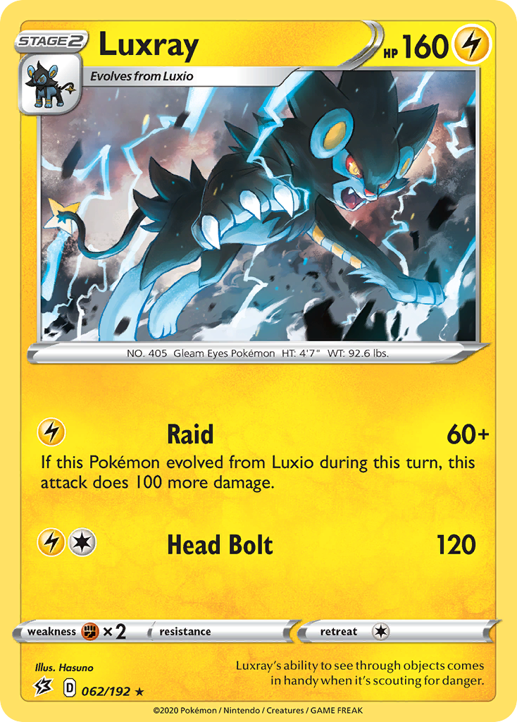 Luxray (062/192) [Sword & Shield: Rebel Clash] | I Want That Stuff Brandon